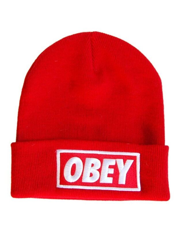 Raudona Obey  Beanie kepurė