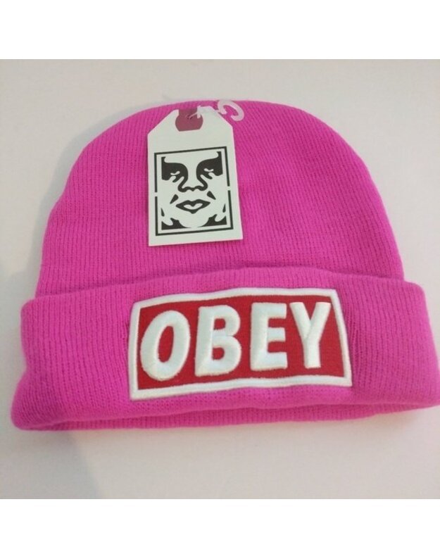 Rožinė Obey Beanie kepurė