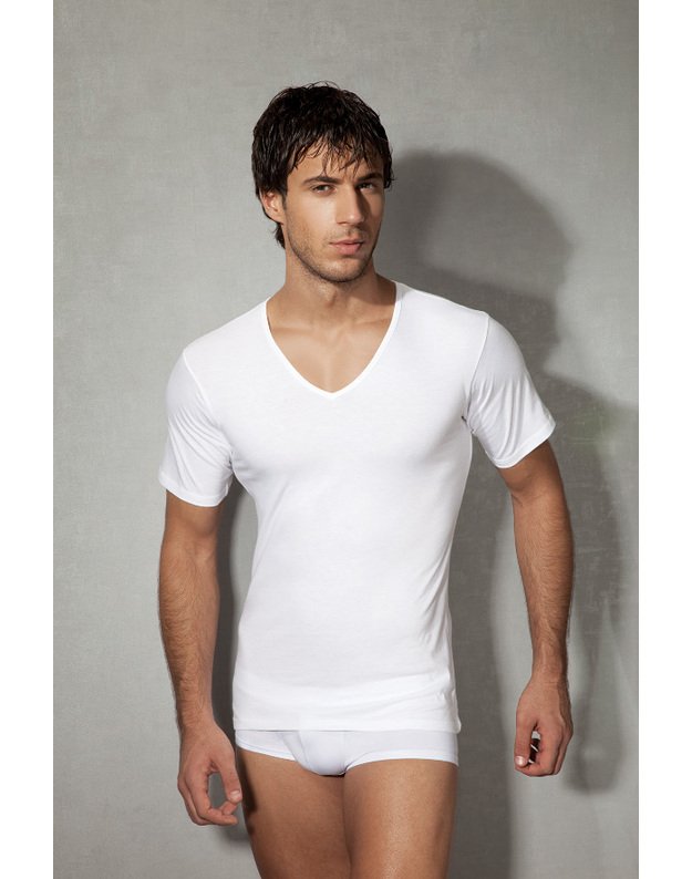  Doreanse Vyriški balti medvilniniai apatiniai marškinėliai 2810