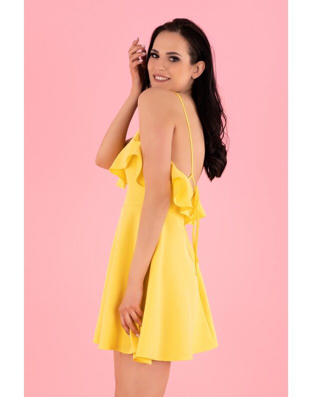Marribel geltona trumpa vasariškas suknelė Cooreo